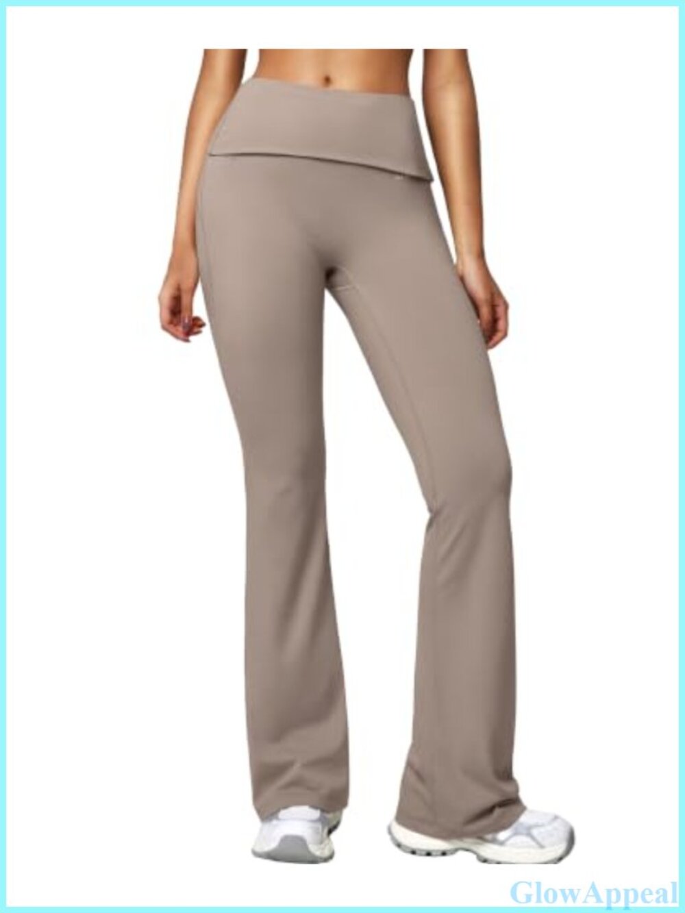 Tall Women's Fold Over Flare Leggings No Front Seam Buttery Soft Yoga Pants